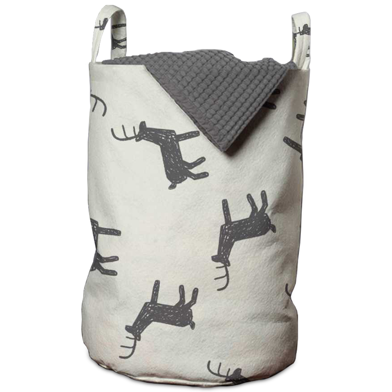 Корзина Deer Pattern Basket Белый Серый Корзина Deer Pattern Basket Белый Серый в Костроме | Loft Concept