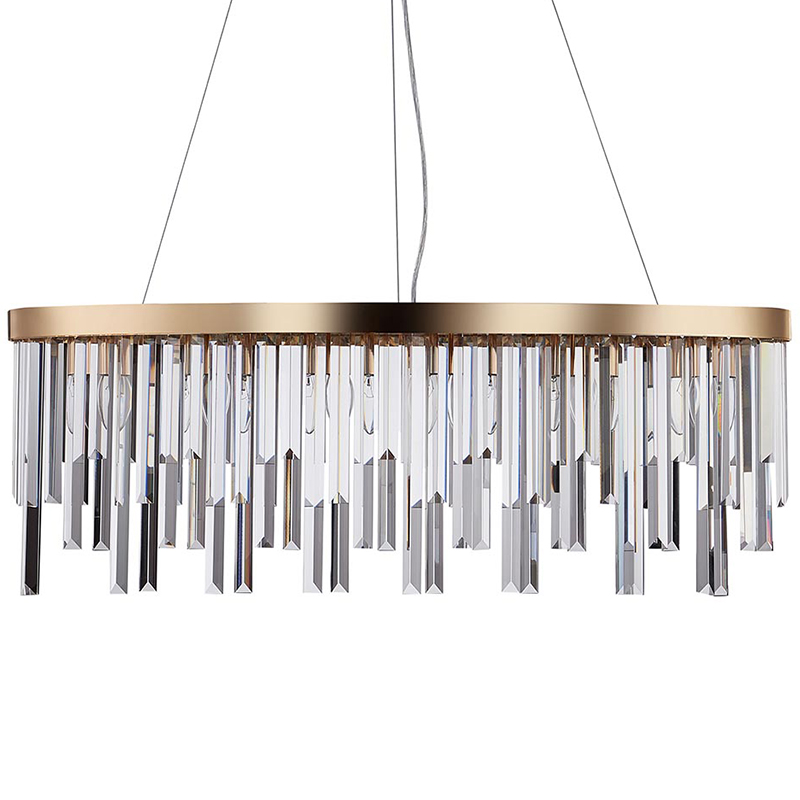 Люстра Bennett Oval Chandelier gold 90 Золотой Прозрачный Люстра Bennett Oval Chandelier gold 90 Золотой Прозрачный в Костроме | Loft Concept