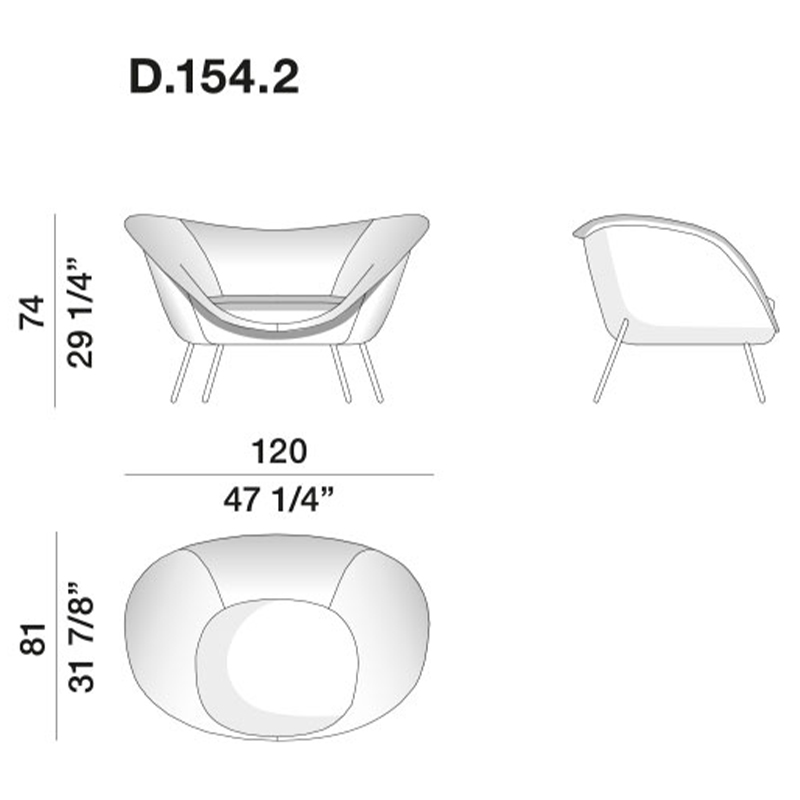 Дизайнерское кресло Gio Ponti D.154.2 Armchair Дизайнерское кресло Gio Ponti D.154.2 Armchair в Костроме