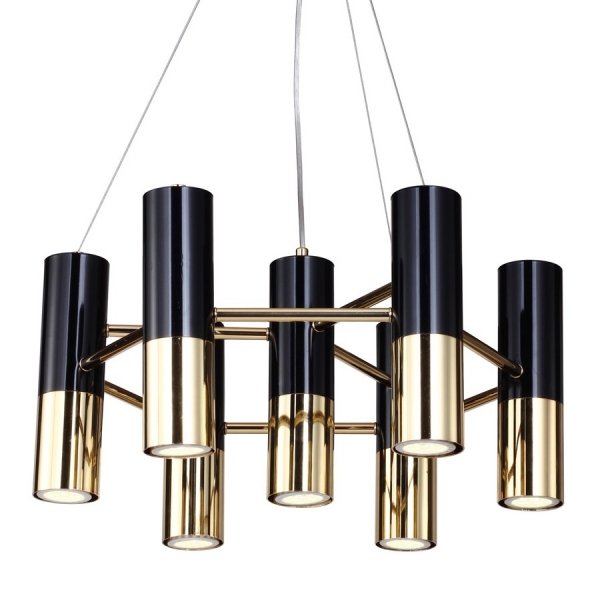 Люстра Ike Chandelier 7 Черный Глянцевое золото Люстра Ike Chandelier 7 Черный Глянцевое золото в Костроме | Loft Concept