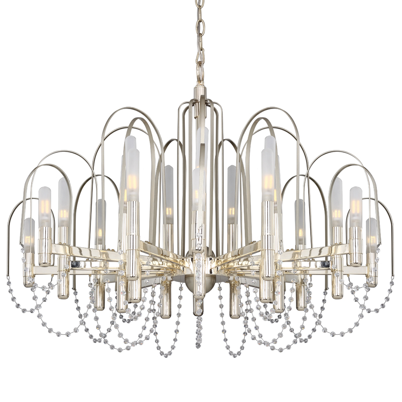 Люстра Perrine Chandelier 93 Золотой Шампань Прозрачный Белый Люстра Perrine Chandelier 93 Золотой Шампань Прозрачный Белый в Костроме | Loft Concept