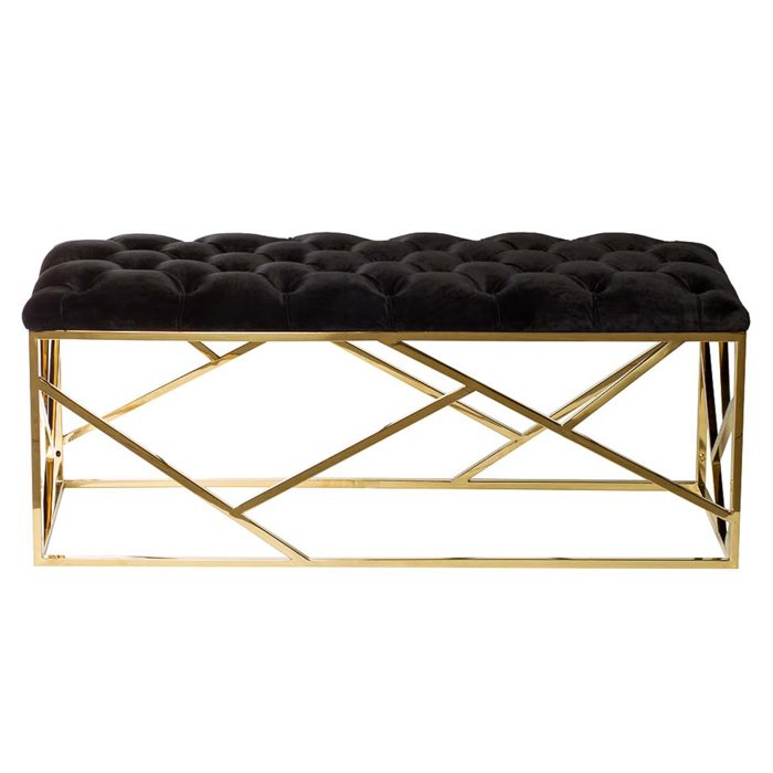Банкетка Serene Furnishing Gold Top Черный Золотой Банкетка Serene Furnishing Gold Top Черный Золотой в Костроме | Loft Concept