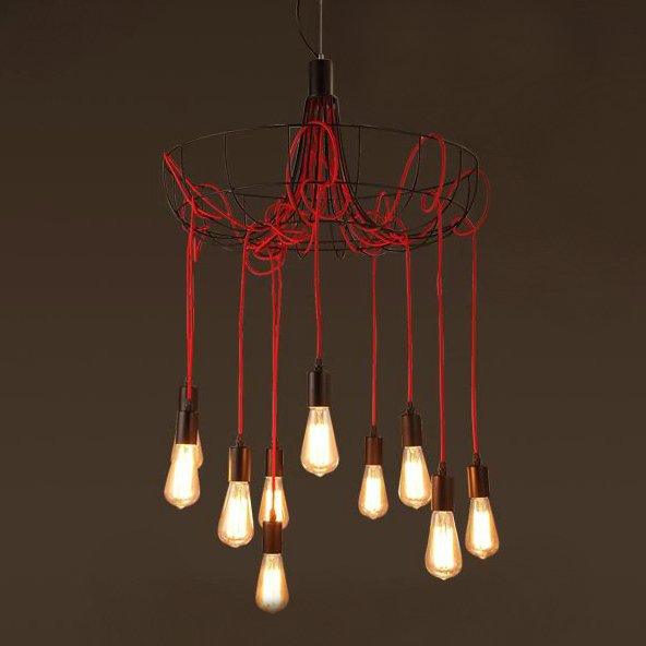 Люстра Blood Wire Chandelier Red 10 Красный Черный Люстра Blood Wire Chandelier Red 10 Красный Черный в Костроме | Loft Concept