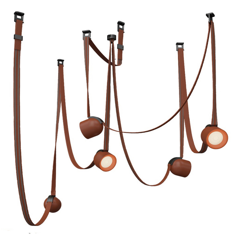 Комплект ременной трековой системы из 5 светильников Flos Wireline Lighting Коричневый Черный Комплект ременной трековой системы из 5 светильников Flos Wireline Lighting Коричневый Черный в Костроме | Loft Concept