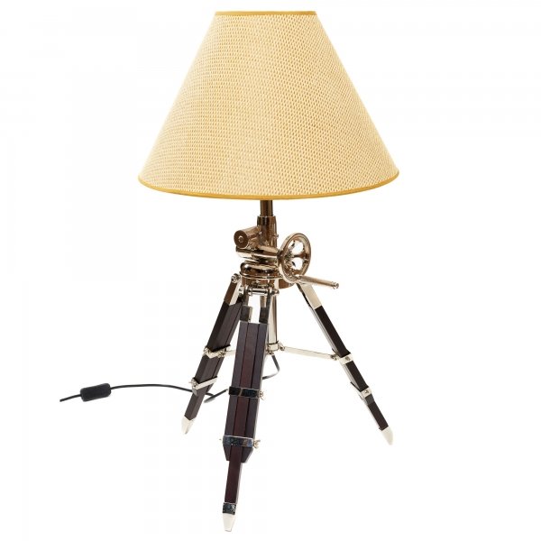 Настольная лампа Tripod Table Lamp Бежево-серый Коричневый Настольная лампа Tripod Table Lamp Бежево-серый Коричневый в Костроме | Loft Concept