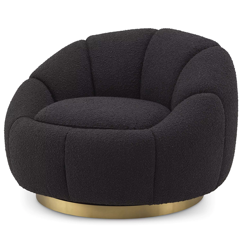 Кресло Eichholtz Swivel Chair Inger Black Черный Латунь Кресло Eichholtz Swivel Chair Inger Black Черный Латунь в Костроме | Loft Concept