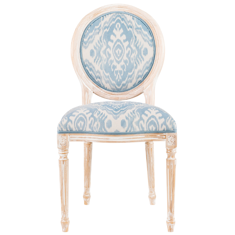 Мягкий стул со светло-голубым узором Ikat Pattern 2 Бежевый Голубой Мягкий стул со светло-голубым узором Ikat Pattern 2 Бежевый Голубой в Костроме | Loft Concept