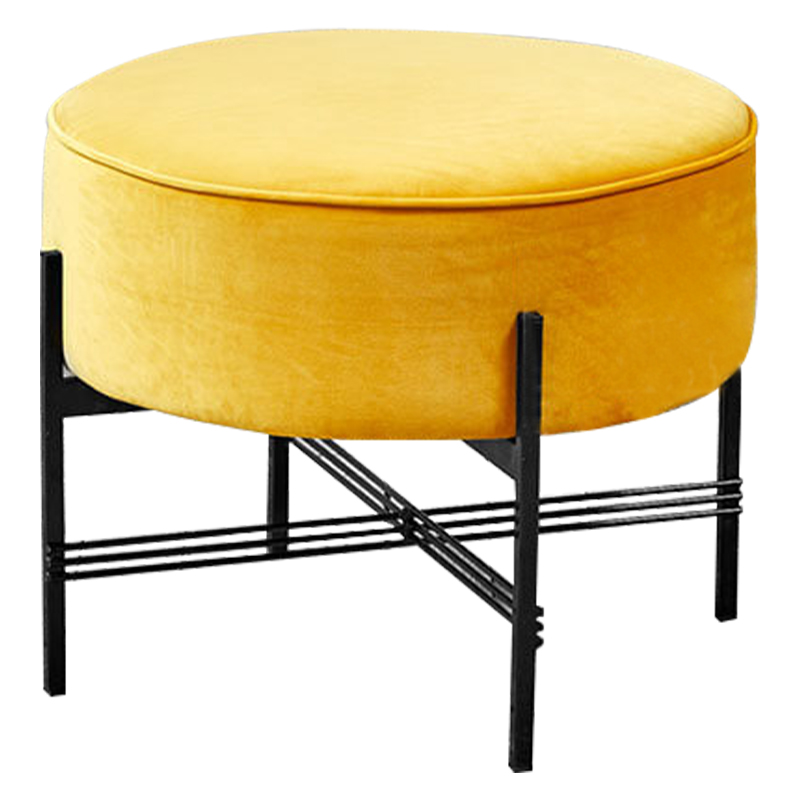 Пуф желтый велюровый Sanjay Velour Pouf Yellow Желтый Черный Пуф желтый велюровый Sanjay Velour Pouf Yellow Желтый Черный в Костроме | Loft Concept