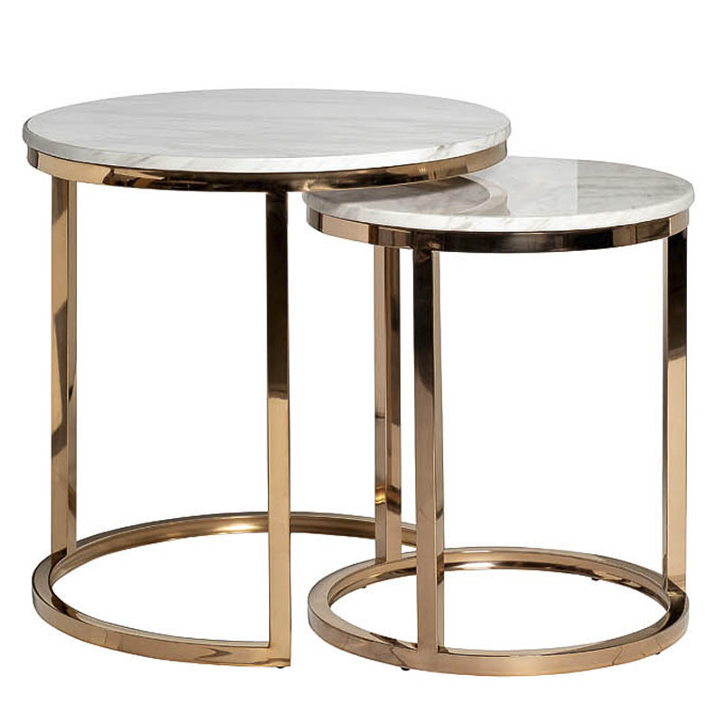 Комплект приставных столов Hewdonald Side Tables Глянцевое золото Комплект приставных столов Hewdonald Side Tables Глянцевое золото в Костроме | Loft Concept