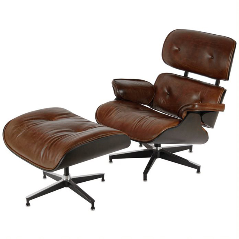 Кресло Eames Lounge Chair & Ottoman brown Коричневый Кресло Eames Lounge Chair & Ottoman brown Коричневый в Костроме | Loft Concept