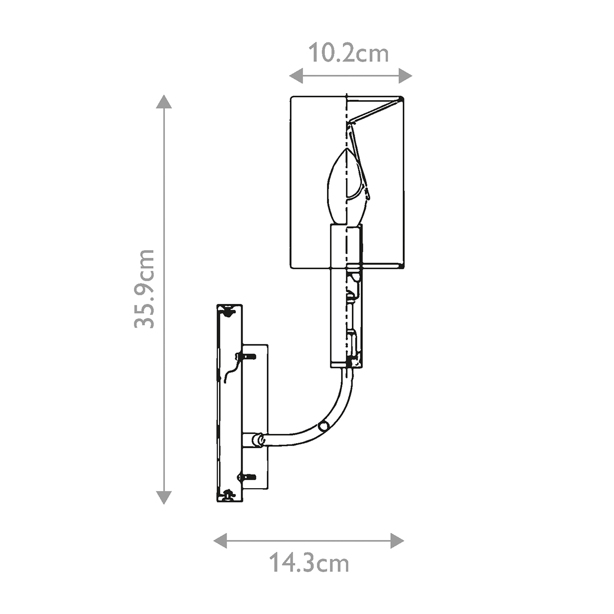 Бра с прямоугольным основанием и белым цилиндрическим льняным абажуром Feiss в Костроме