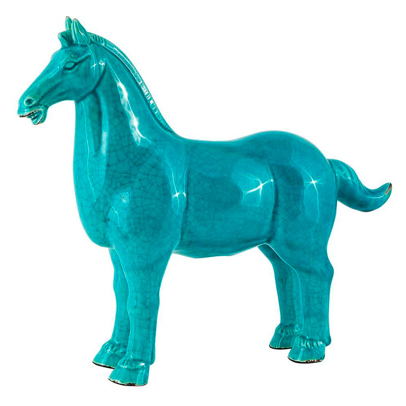 Фигурка керамика синяя лошадь Blue Horse Бирюзовый Фигурка керамика синяя лошадь Blue Horse Бирюзовый в Костроме | Loft Concept