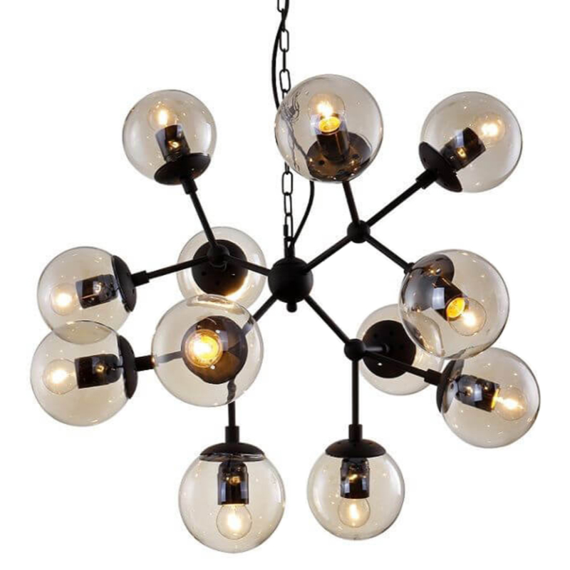 Люстра Modo Chandelier 12 Globes Дымчатый (Smoke) Люстра Modo Chandelier 12 Globes Дымчатый (Smoke) в Костроме | Loft Concept