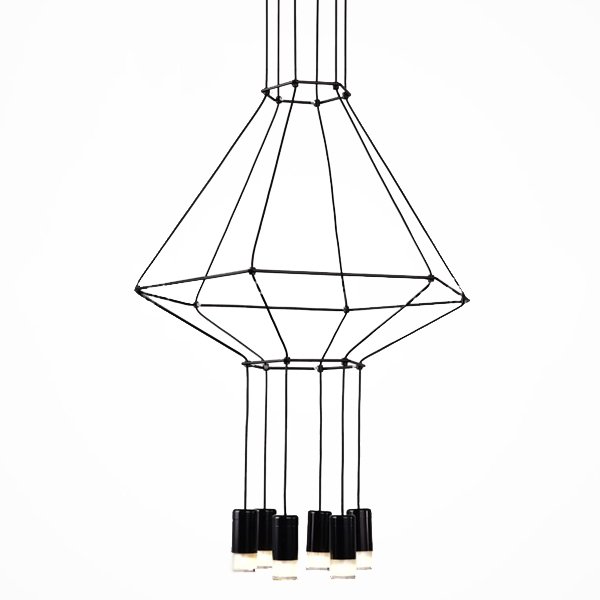 Vibia Wireflow Chandelier 0307 LED Suspension lam Черный Vibia Wireflow Chandelier 0307 LED Suspension lam Черный в Костроме | Loft Concept