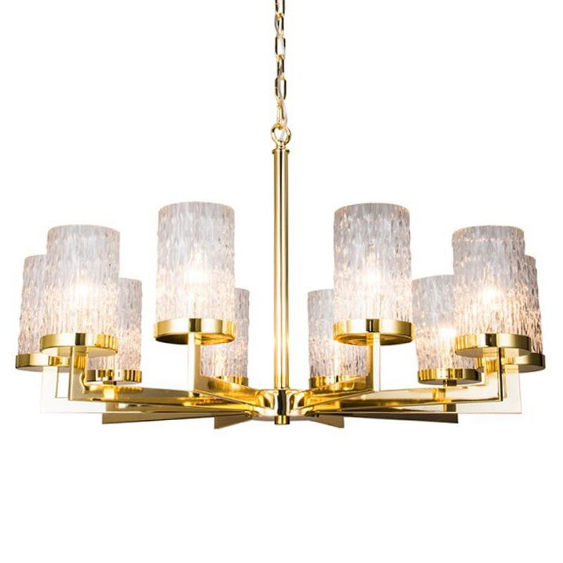 Люстра Estebe Glass Gold Chandelier 10 Прозрачный Золотой Люстра Estebe Glass Gold Chandelier 10 Прозрачный Золотой в Костроме | Loft Concept