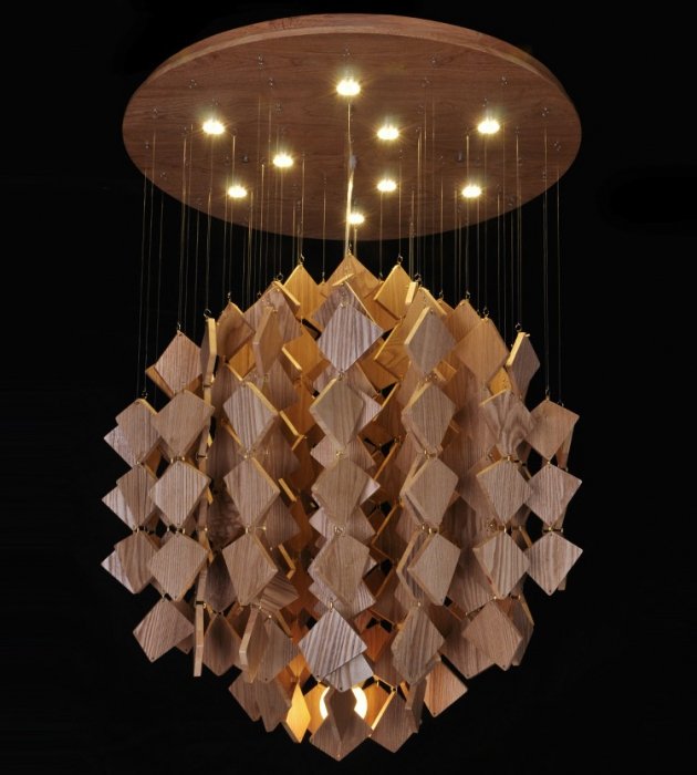 Люстра Wooden Glowworm Quadro Люстра Wooden Glowworm Quadro в Костроме | Loft Concept