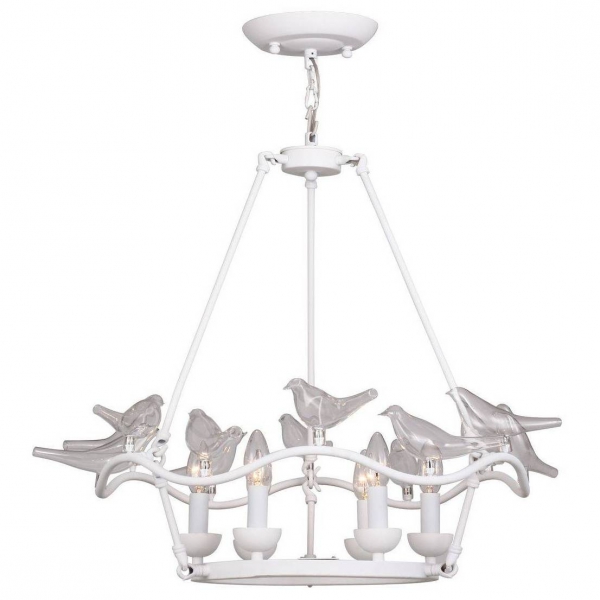 Люстра Dove Chandelier Glass Bird 6 White Белый Люстра Dove Chandelier Glass Bird 6 White Белый в Костроме | Loft Concept