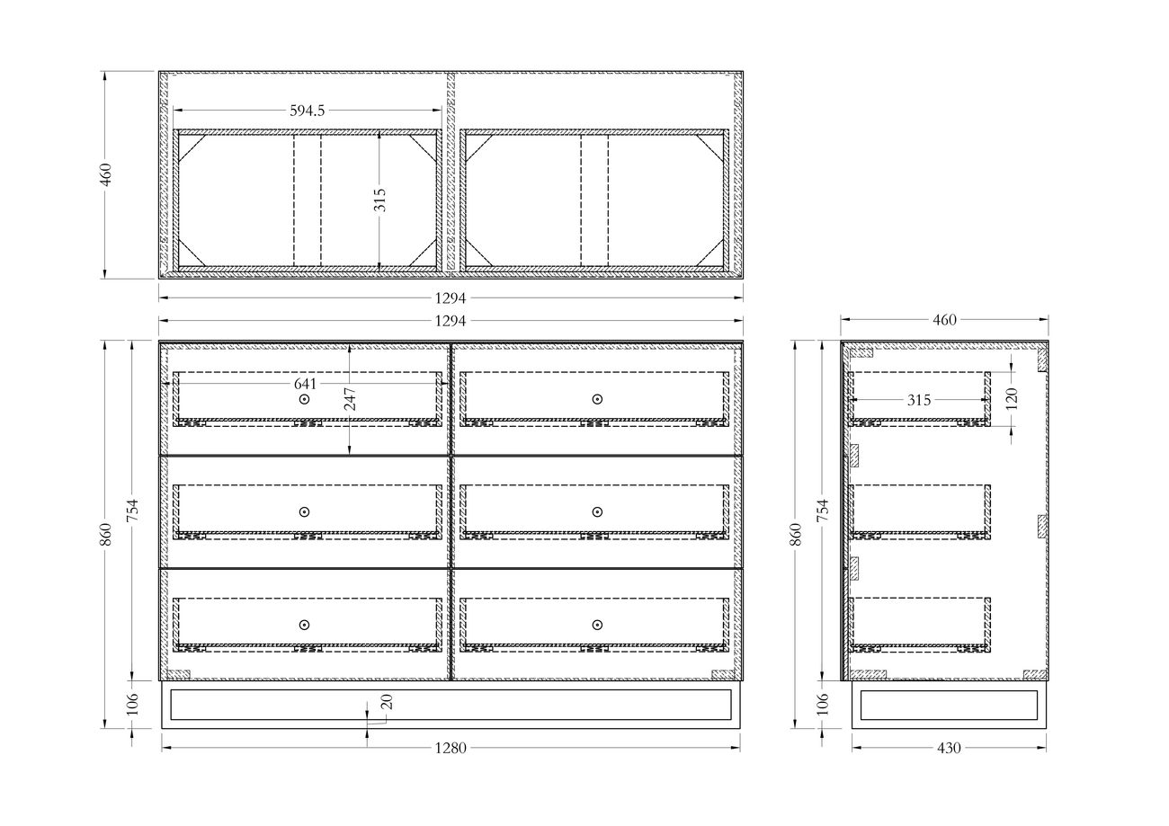 Комод дизайнерский Mirrored Комод дизайнерский Mirrored в Костроме