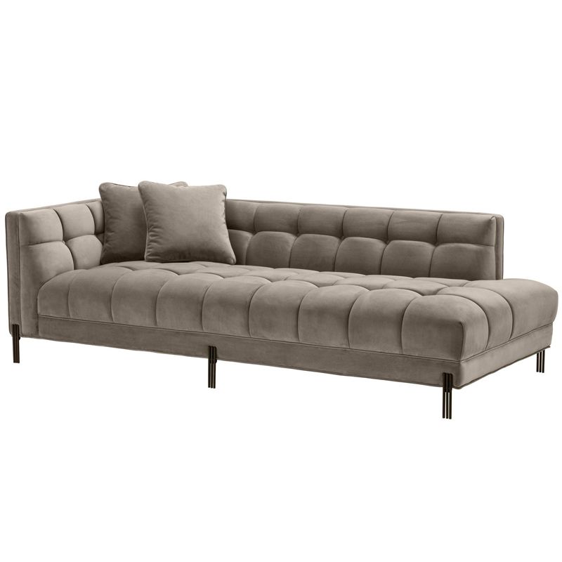 Кушетка Eichholtz Lounge Sofa Sienna Left greige Бежево-серый Темная бронза Кушетка Eichholtz Lounge Sofa Sienna Left greige Бежево-серый Темная бронза в Костроме | Loft Concept