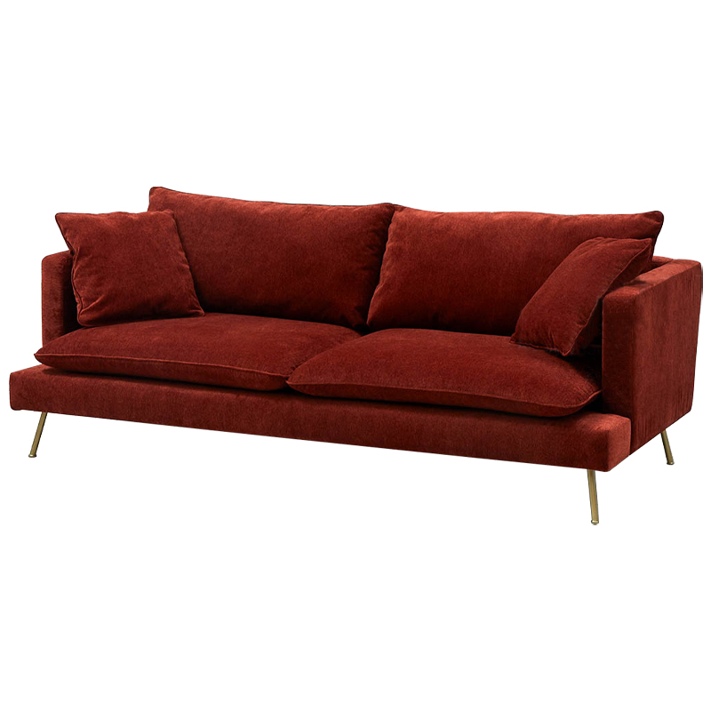 Диван Lambert Sofa Red Красный Красный Золотой Диван Lambert Sofa Red Красный Красный Золотой в Костроме | Loft Concept