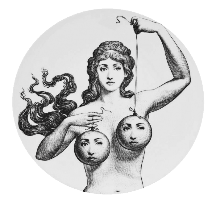 Декоративная тарелка Fornasetti 001 Черный Декоративная тарелка Fornasetti 001 Черный в Костроме | Loft Concept