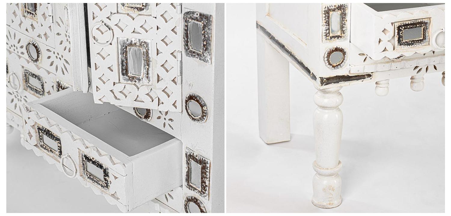 Комод в восточном стиле Indian Bone Inlay Chest of Drawers Белый - фото