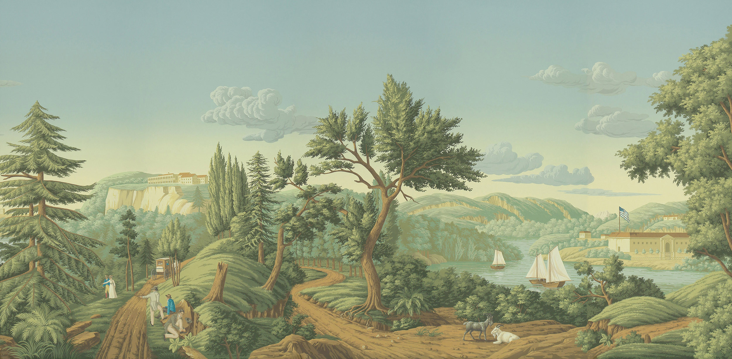Обои ручная роспись North American River Views Verdoyant on scenic paper Обои ручная роспись North American River Views Verdoyant on scenic paper - постер Loft-Concept в Костроме