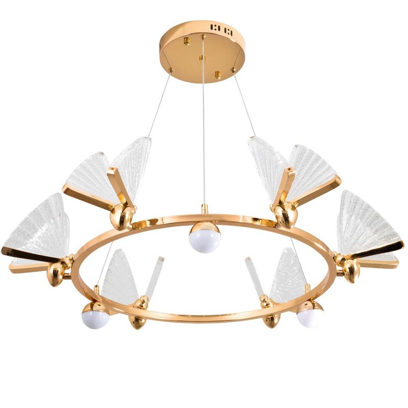 Люстра Золотая Butterfly Enlarged на три лампы Золотой Люстра Золотая Butterfly Enlarged на три лампы Золотой в Костроме | Loft Concept