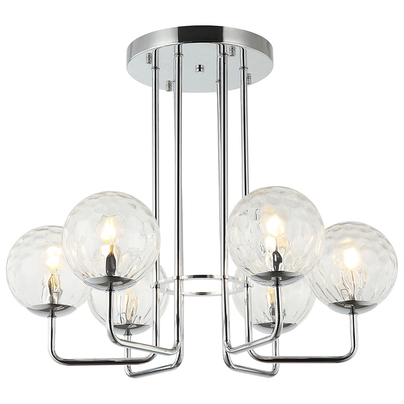 Люстра Hartley Chandelier 6 Хром Прозрачный Люстра Hartley Chandelier 6 Хром Прозрачный в Костроме | Loft Concept