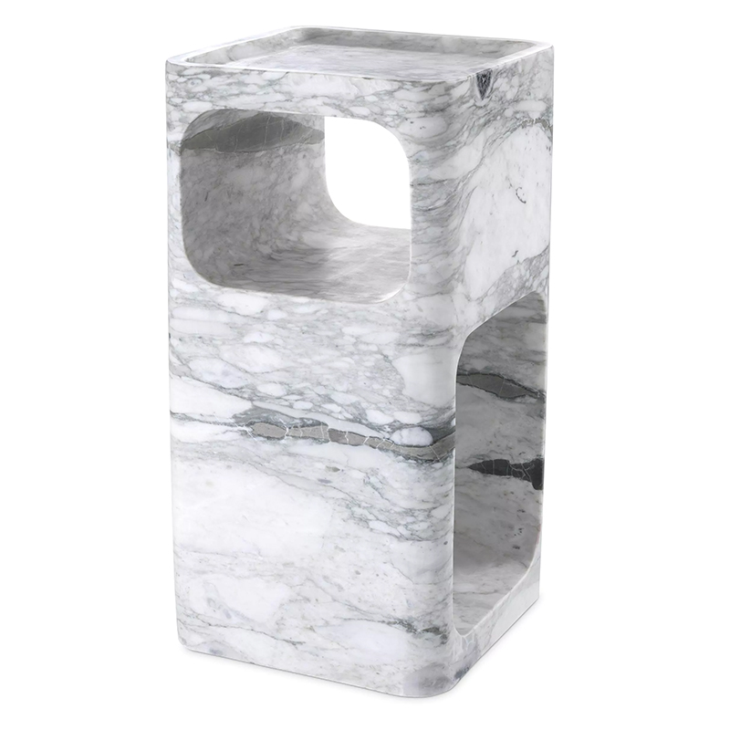 Приставной стол Eichholtz Side Table Adler Marble Белый Мрамор Bianco Приставной стол Eichholtz Side Table Adler Marble Белый Мрамор Bianco в Костроме | Loft Concept