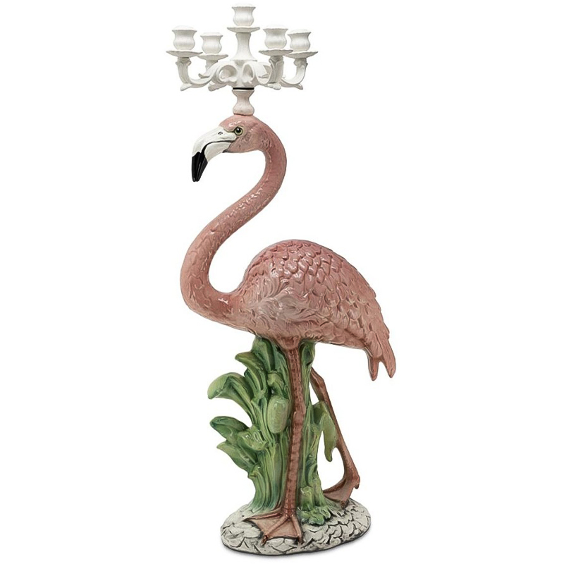 Подсвечник Candleholder Flamingo Bisc Розовый Зеленый Белый Подсвечник Candleholder Flamingo Bisc Розовый Зеленый Белый в Костроме | Loft Concept