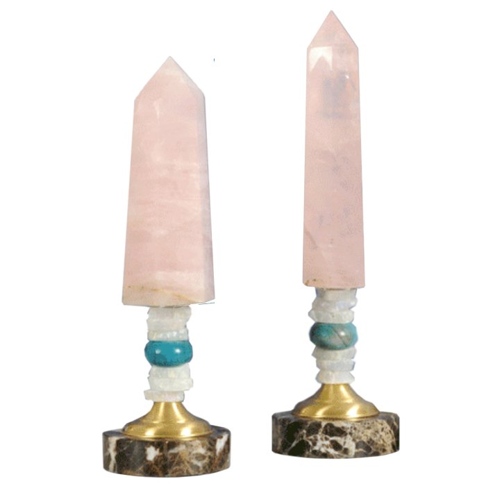 Аксессуар розовый кварц Pointe cristal quartz rose Латунь Розовый Аксессуар розовый кварц Pointe cristal quartz rose Латунь Розовый в Костроме | Loft Concept