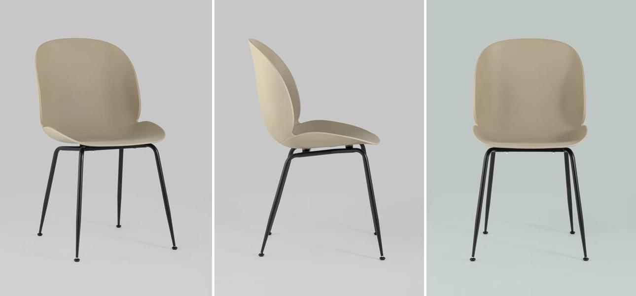 Стул Пластиковый Бежевый цвет Vendramin Chair - фото