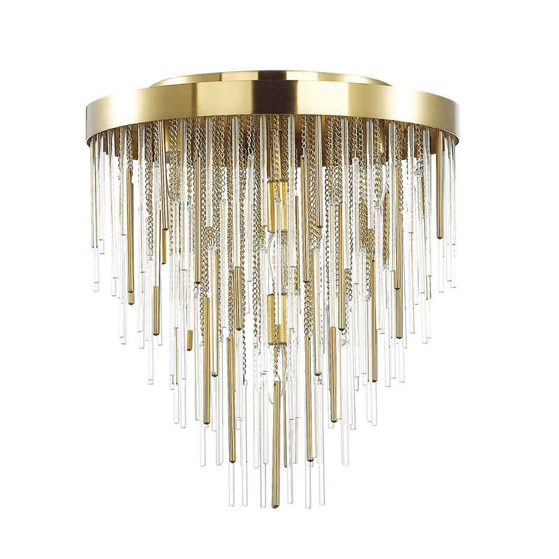 Потолочный светильник Luxury Gold & Glass Stripes Золотой Потолочный светильник Luxury Gold & Glass Stripes Золотой в Костроме | Loft Concept