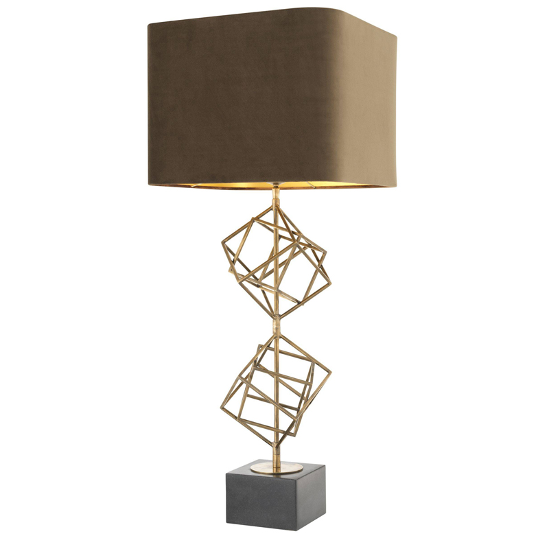 Настольная лампа Eichholtz Table Lamp Matrix brass Мокко Винтажная латунь Серый Настольная лампа Eichholtz Table Lamp Matrix brass Мокко Винтажная латунь Серый в Костроме | Loft Concept