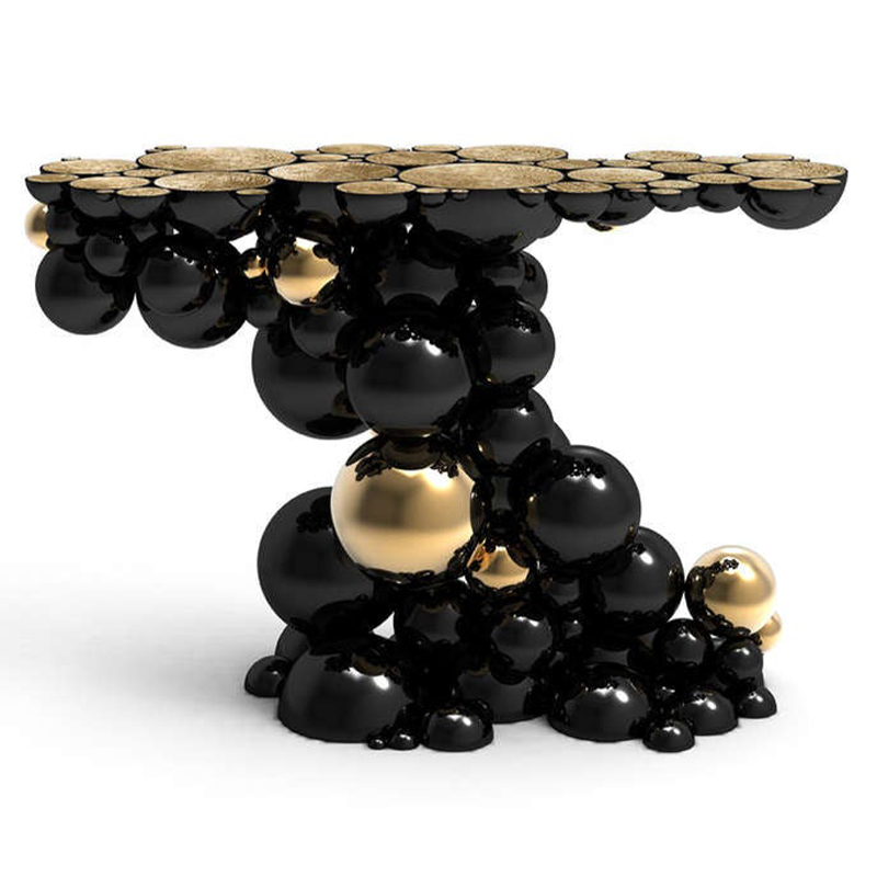 Консоль Newton Console by Boca do Lobo Studio Черный Черный Золотой Консоль Newton Console by Boca do Lobo Studio Черный Черный Золотой в Костроме | Loft Concept