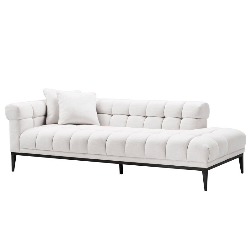Кушетка Eichholtz Lounge Sofa Aurelio Left Белый Черный в Костроме | Loft Concept 