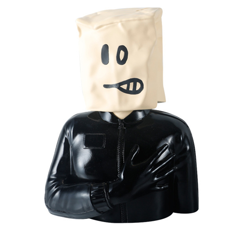 Статуэтка Banksy Package on Head Черный Бежевый Статуэтка Banksy Package on Head Черный Бежевый в Костроме | Loft Concept