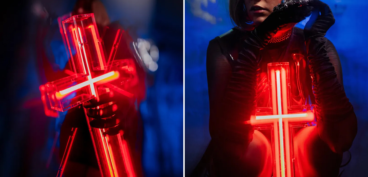 Неоновая настенная лампа Red Cross Neon Wall Lamp - фото