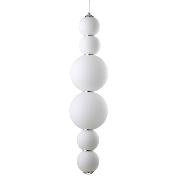 Люстра PEARLS Suspension Pendant Lamp C Белый Хром Люстра PEARLS Suspension Pendant Lamp C Белый Хром в Костроме | Loft Concept