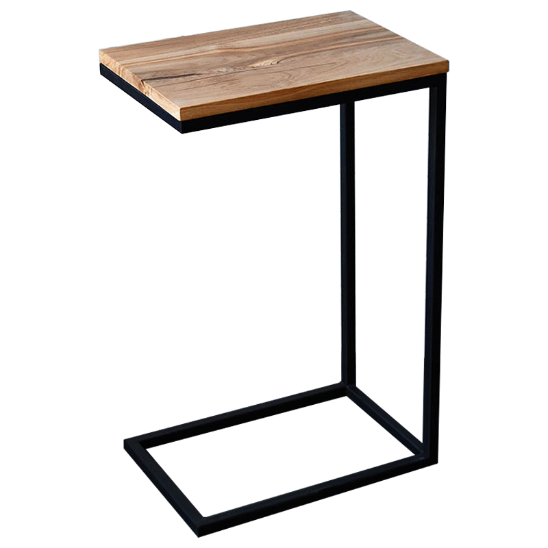 Приставной стол Hanson Industrial Metal Rust Side Table Светлый дуб Черный Приставной стол Hanson Industrial Metal Rust Side Table Светлый дуб Черный в Костроме | Loft Concept