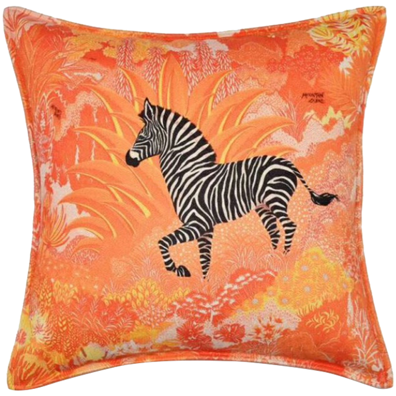 Декоративная подушка Hermes Zebra 30 Оранжевый Декоративная подушка Hermes Zebra 30 Оранжевый в Костроме | Loft Concept