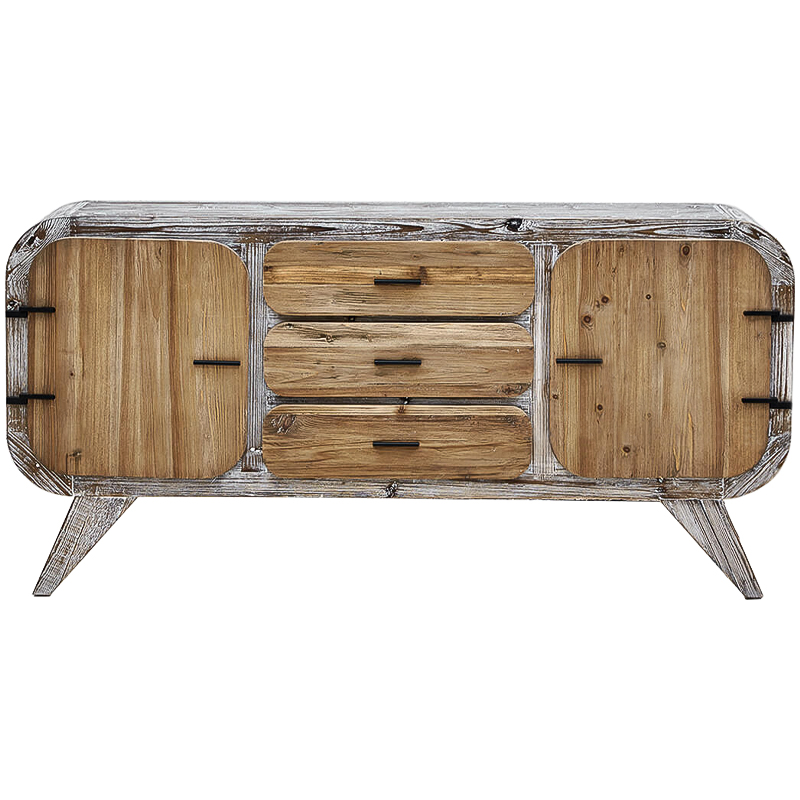 Комод в стиле Лофт Kelowm chest of drawers с 3-мя ящиками и 2-мя дверцами Древесина Дерево Серый Черный Комод в стиле Лофт Kelowm chest of drawers с 3-мя ящиками и 2-мя дверцами Древесина Дерево Серый Черный в Костроме | Loft Concept