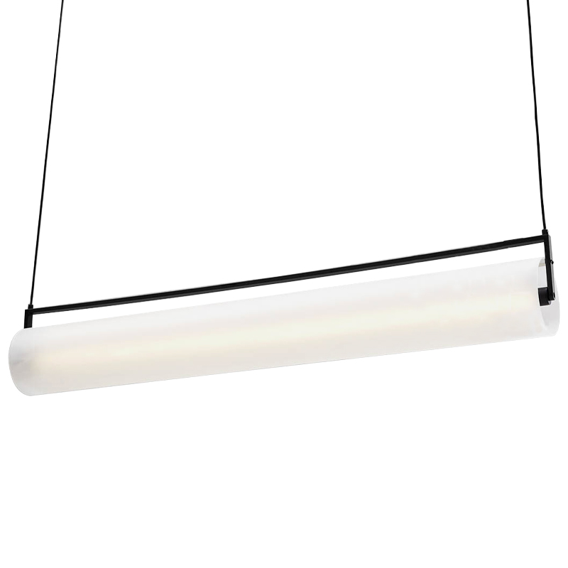 Дизайнерский линейный подвесной светильник CANVAS LINEAR HANGING LAMP Белый Черный Дизайнерский линейный подвесной светильник CANVAS LINEAR HANGING LAMP Белый Черный в Костроме | Loft Concept