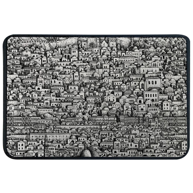 Ковер для прихожей и ванной Fornasetti Mediterranea Rug Черно-белый в Костроме | Loft Concept 