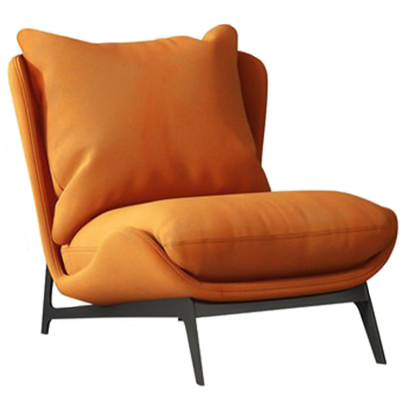 Кресло Maxwell Orange Textile Leather Armchair Оранжевый Черный Кресло Maxwell Orange Textile Leather Armchair Оранжевый Черный в Костроме | Loft Concept