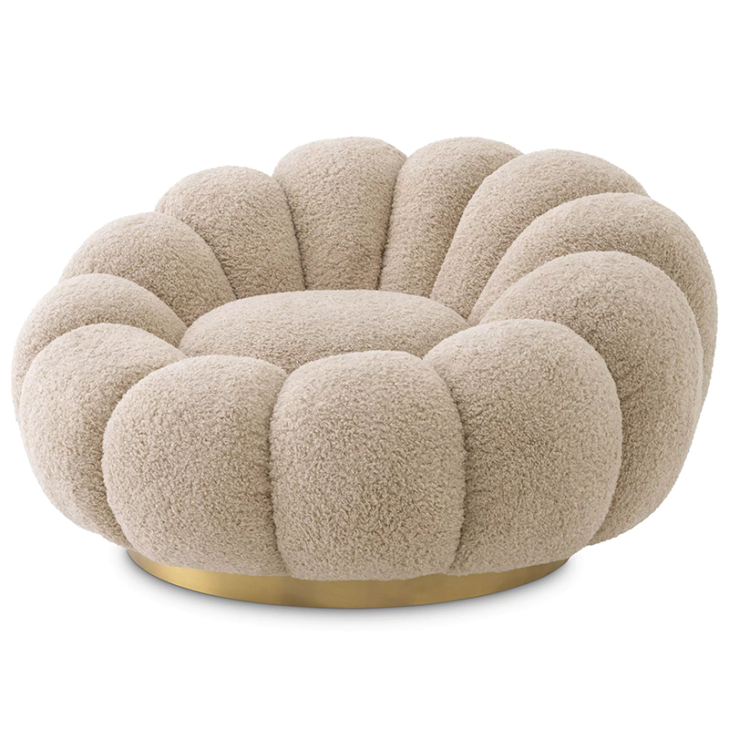 Кресло Eichholtz Swivel Chair Mello Canberra Sand Бежевый Латунь Кресло Eichholtz Swivel Chair Mello Canberra Sand Бежевый Латунь в Костроме | Loft Concept