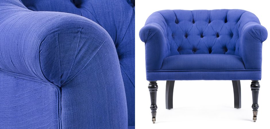 Кресло Chair Bentley кресло синий лен Кресло Chair Bentley кресло синий лен - Loft-Concept в Костроме
