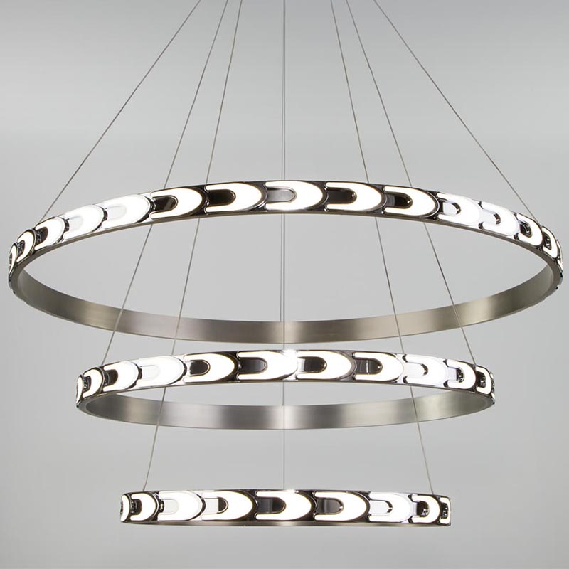 Люстра Maoris 3 Ring Horizontal Chandelier Никель Сатин Люстра Maoris 3 Ring Horizontal Chandelier Никель Сатин в Костроме | Loft Concept
