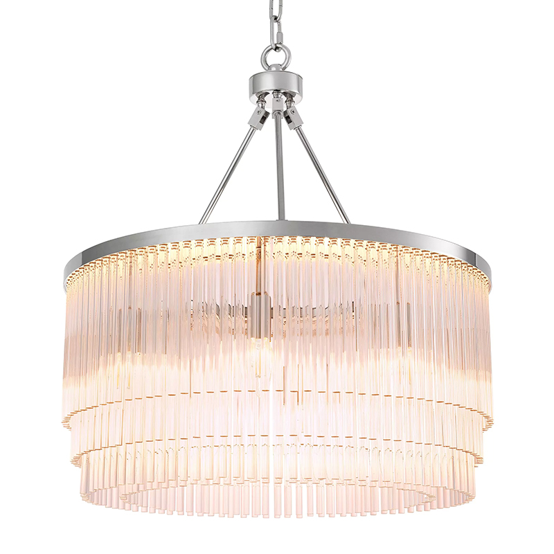 Люстра Eichholtz Chandelier Hector S Nickel Никель Прозрачное Стекло Люстра Eichholtz Chandelier Hector S Nickel Никель Прозрачное Стекло в Костроме | Loft Concept